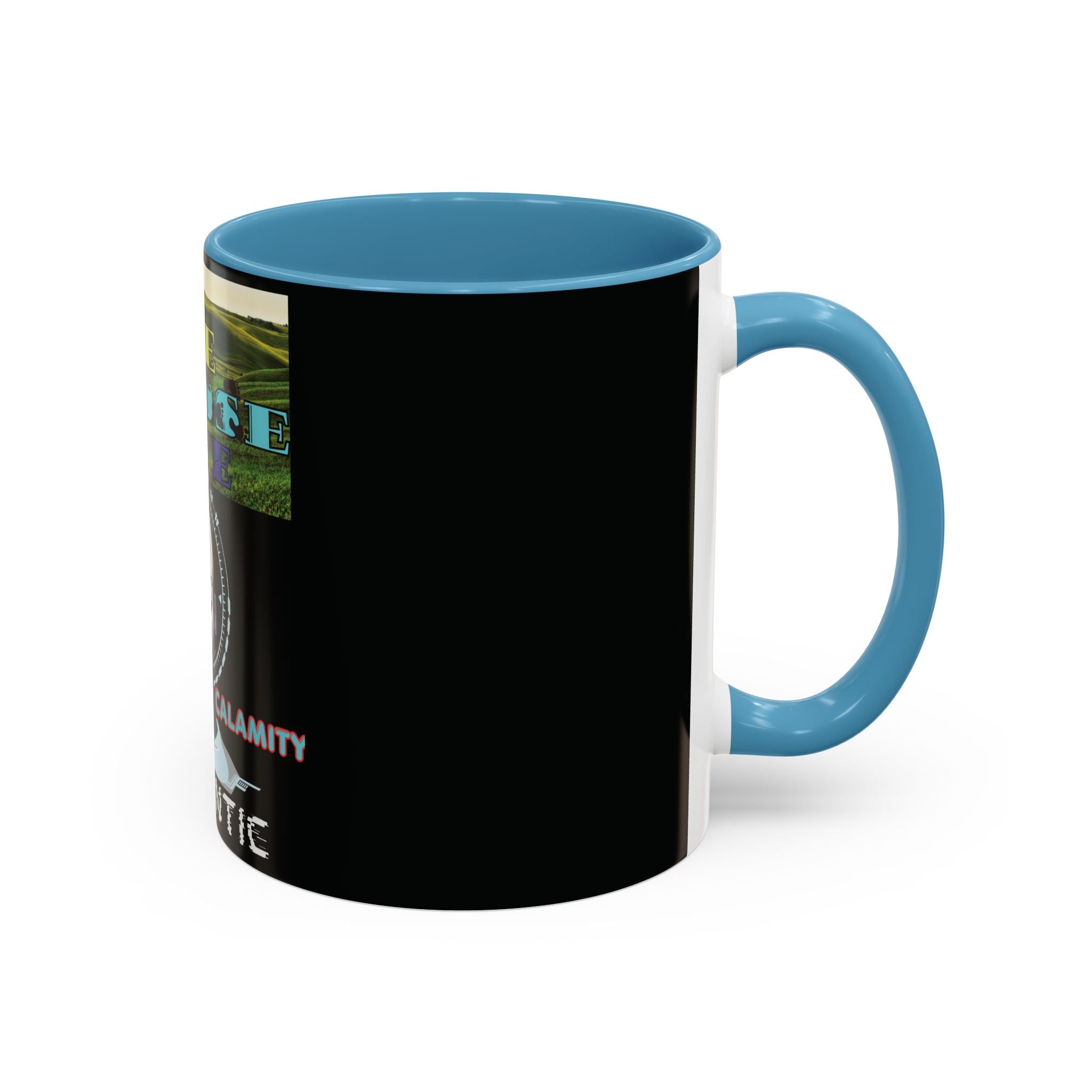 We Choose Life Accent Coffee Mug — Sci‑Fi Robot Design, Authentic CalamityVirtual Theme (11/15oz)